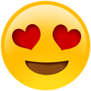 Față zâmbitoare cu ochi în formă de inimă